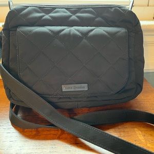 Vera Bradley RFID Little Hipster Black Microfiber Crossbody Bag